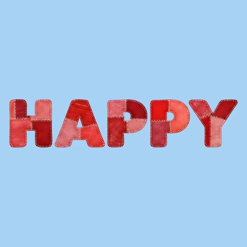 HAPPY Patchwork Stickerei Neuster Trend