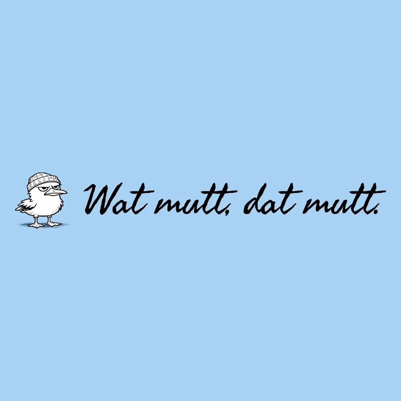 Wat mutt dat mutt plattdeutscher Spruch mit Möwe