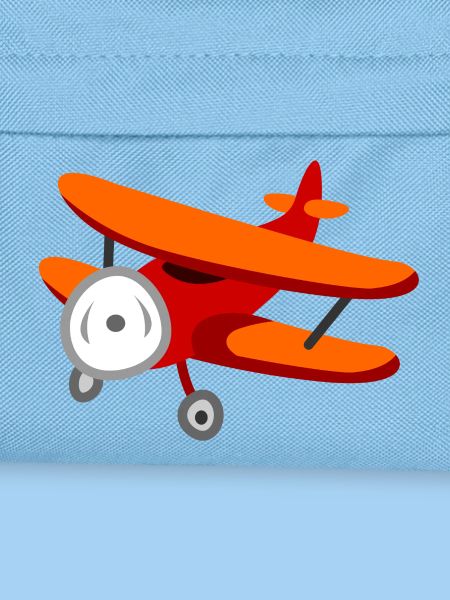 Red biplane plane