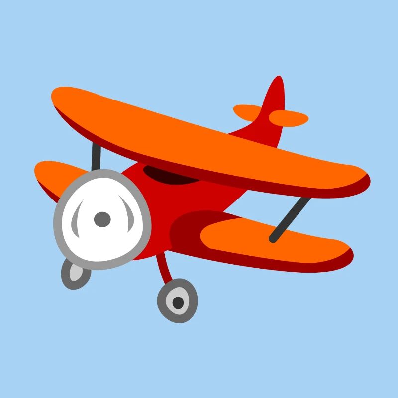 Roter Doppeldecker-Flugzeug
