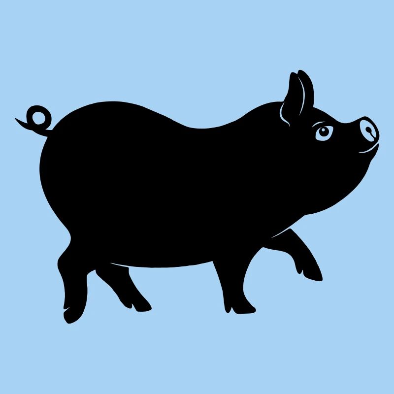 Figure d’ombre de cochon avec queue bouclée