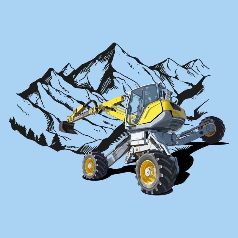 Excavator, walking excavator for difficult terrain