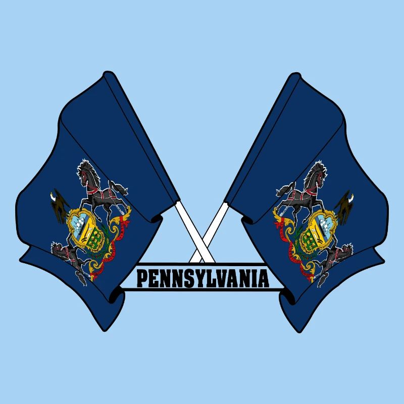 Deux drapeaux texte PENNSYLVANIE