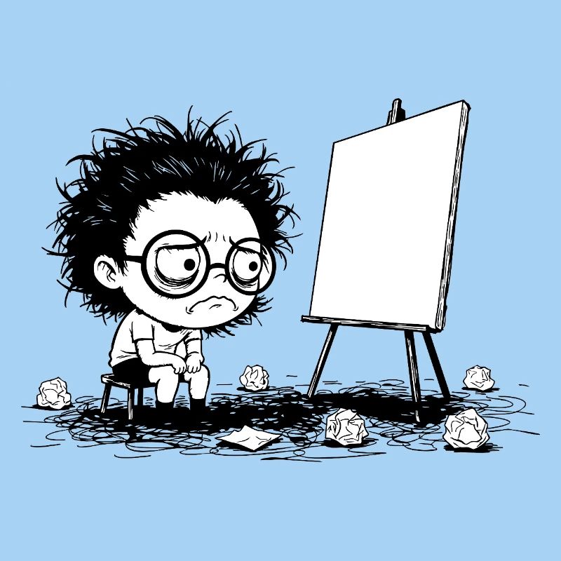 Artist Creative Blocking Empty Canvas Manga