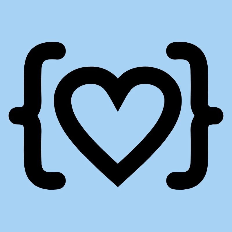 Cœur du logo du code du programmeur