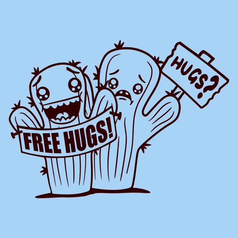 Free Hugs Cactus Hug Face Sad Shield