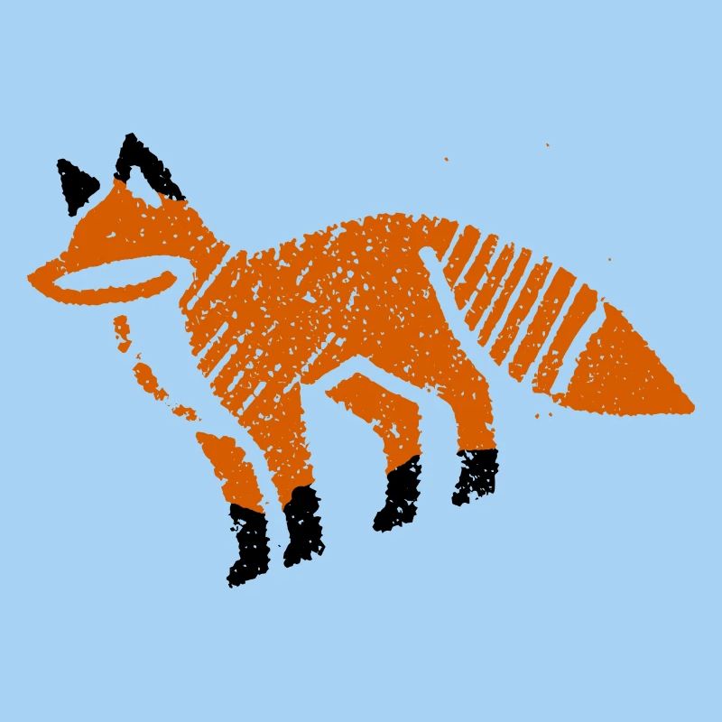 Rustikaler Fuchs im Stempel-Look