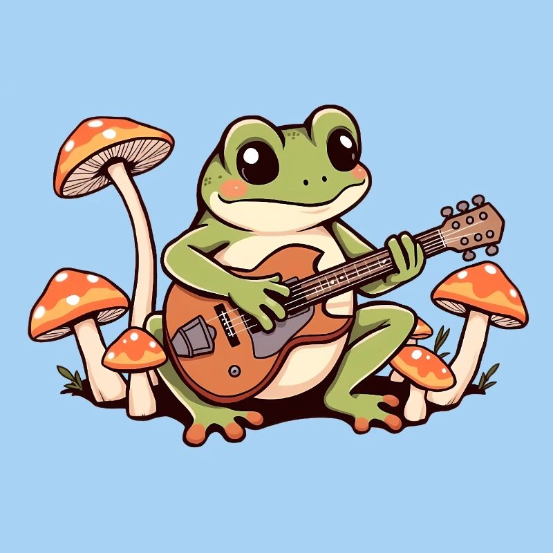 Frog plays guitar