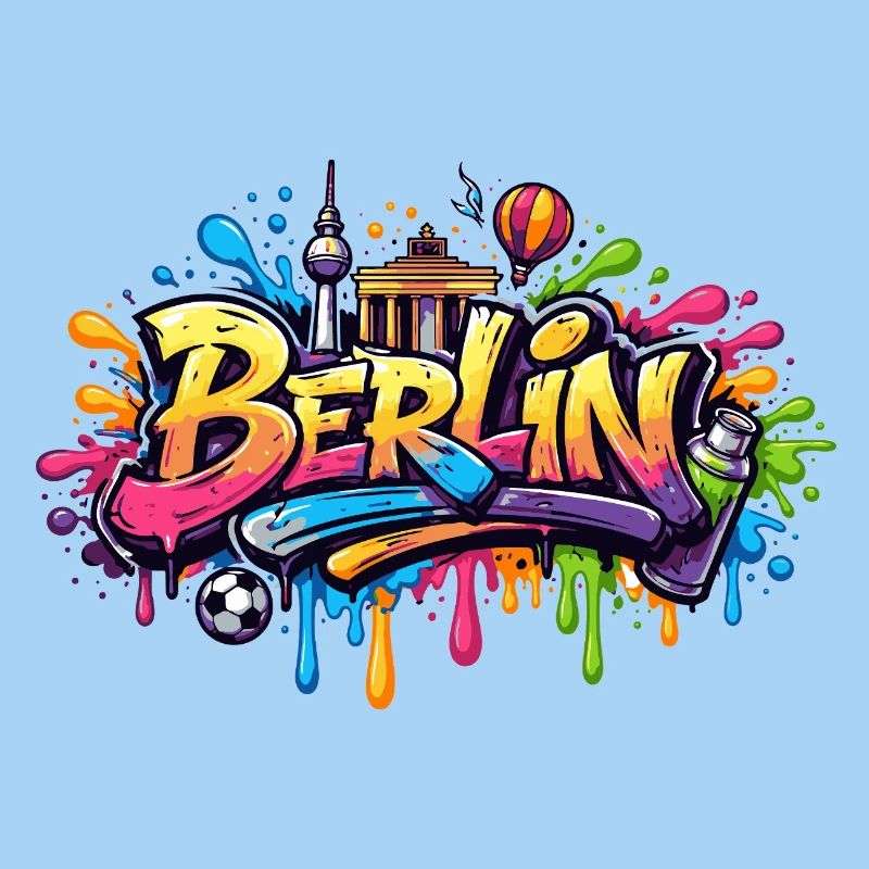 Lettrage graffiti berlinois avec effets de couleur