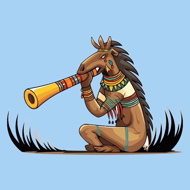 Tribal-Pferd Trompeter Illustration