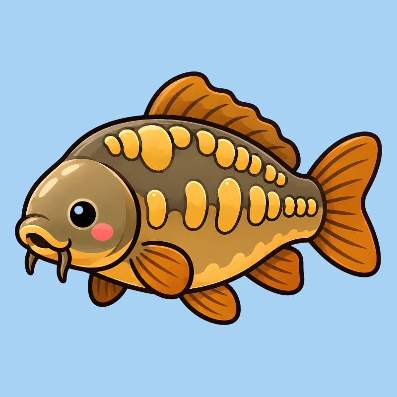 Conception de pêche des enfants carpes mignons