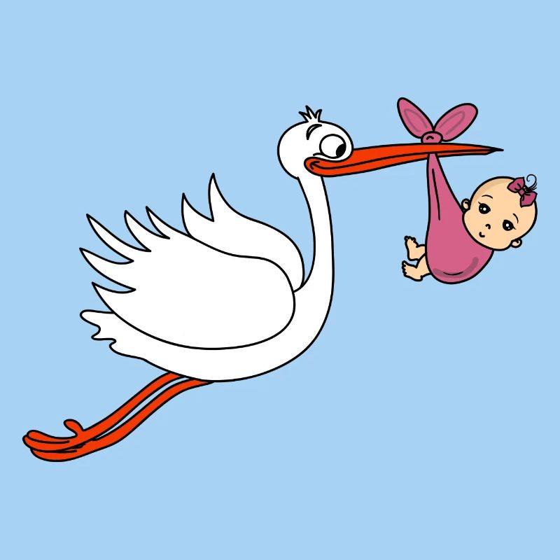 Storch Mädchen Junge Babies Schwanger