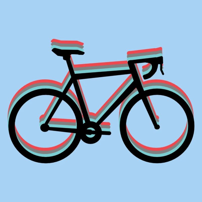 Vélo de course tricolore - rouge, noir, bleu (turquoise)