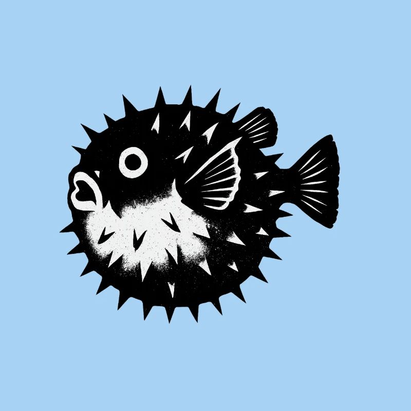 Contrast Puffer Fish with Spines