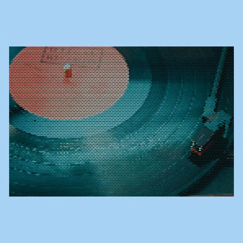 Turntable in a triangle pattern