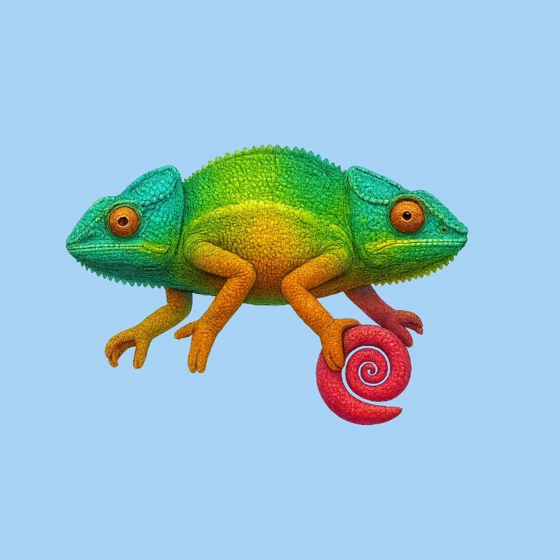 Rainbow Chameleon Lollipop