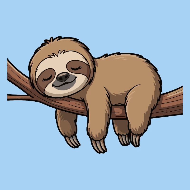 Sleeping sloth on branch