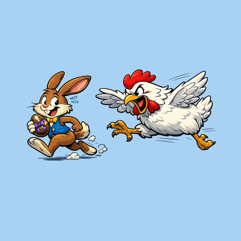 Osterhase und Huhn