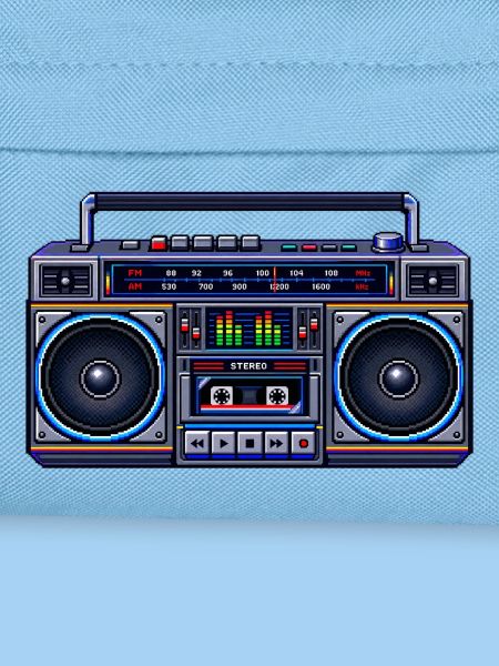 Pixel-Art Ghetto Blaster