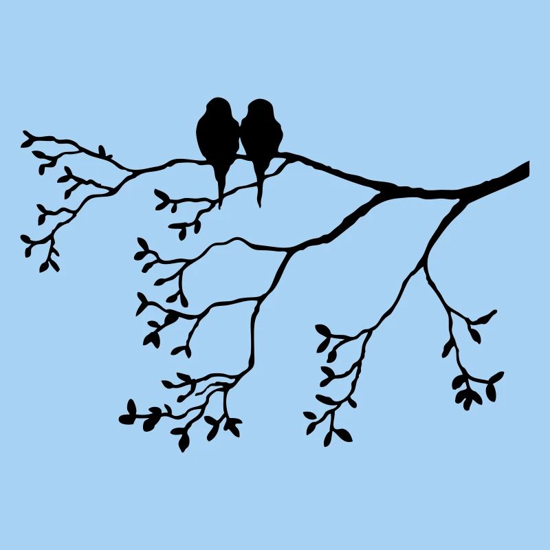 Vogelpaar sur la branche mince