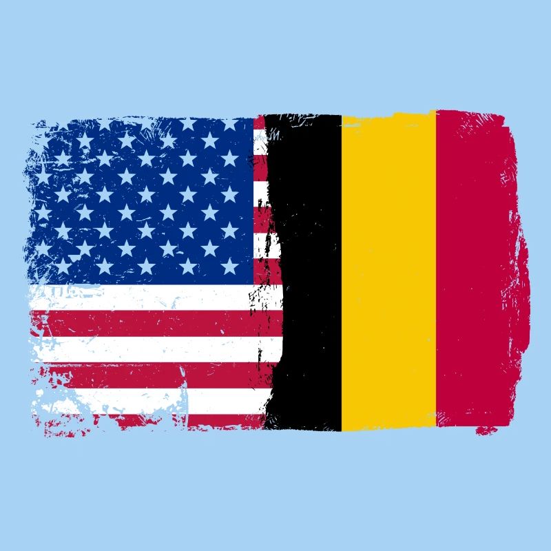 Grunge US Belgique Drapeau Split