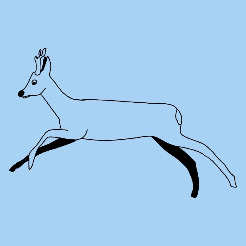Cerf / Chevreuil - graphique en noir et blanc