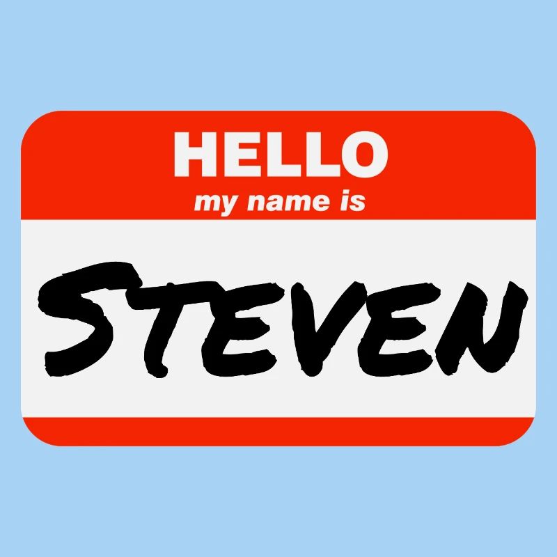 Hello My Name Is Steven Label Name Tag