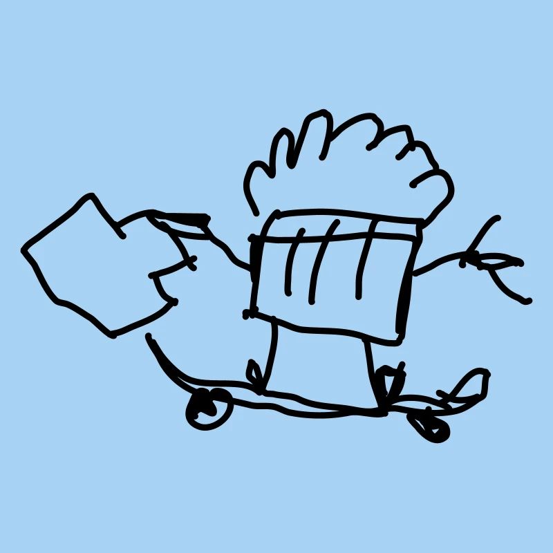 Skating Muffin with Suitcase
