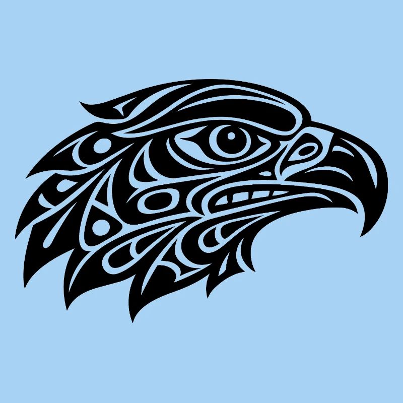 Tribal Eagle Head – Powerful Black & White Design