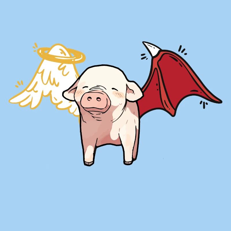 Céleste Satanique Cochon Ange Diable