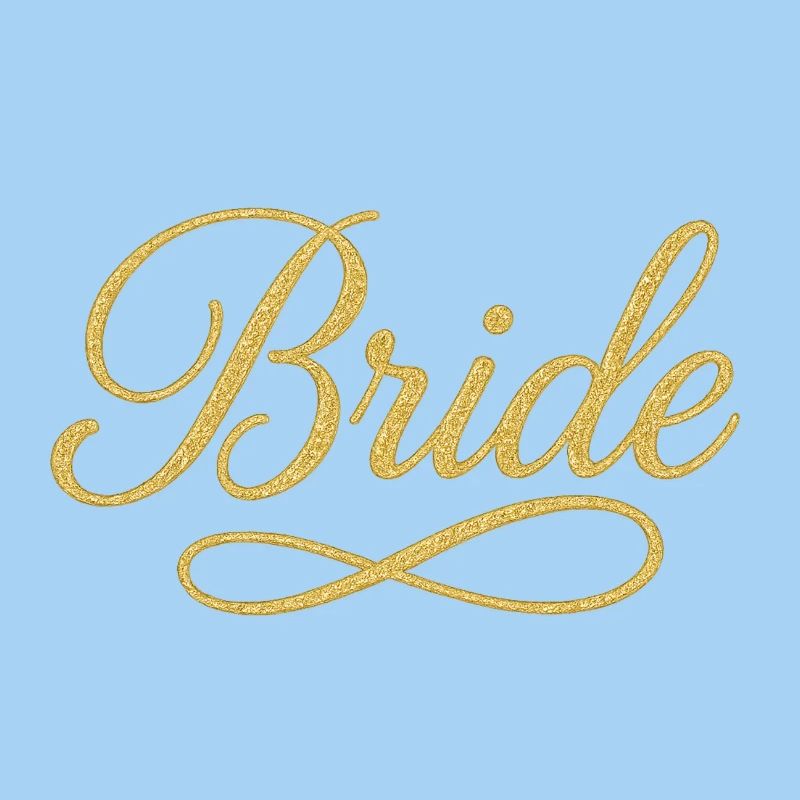 Conception élégante de script de mariée en or