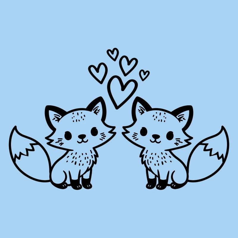Fuchs Paar Herzen Liebe