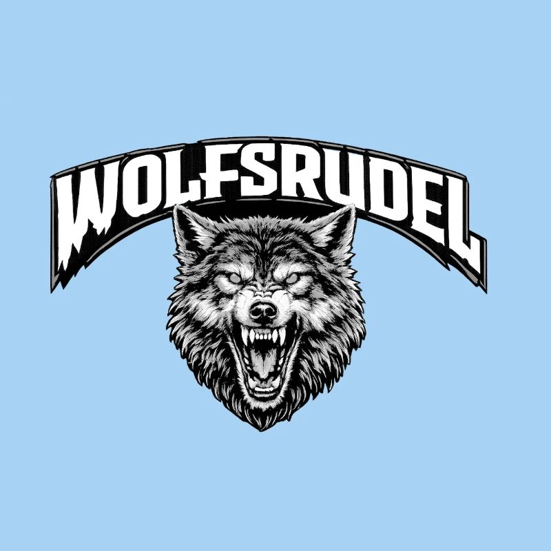 Logo du visage du combattant Wolf Pack