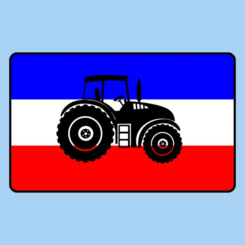 Flag farmers protest with tractor