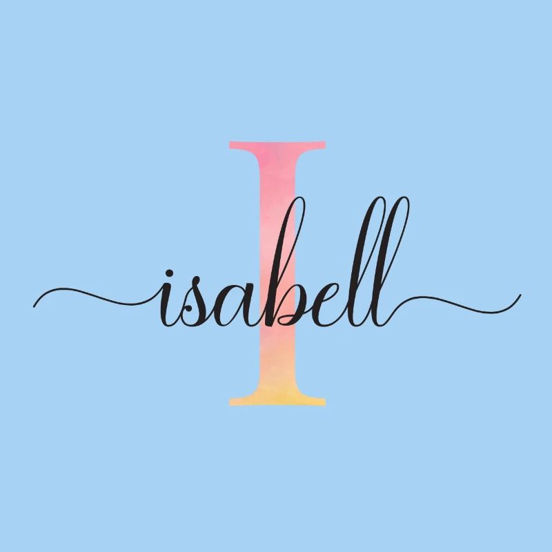 J | Monogramme | Nom | Isabelle |Aquarelle
