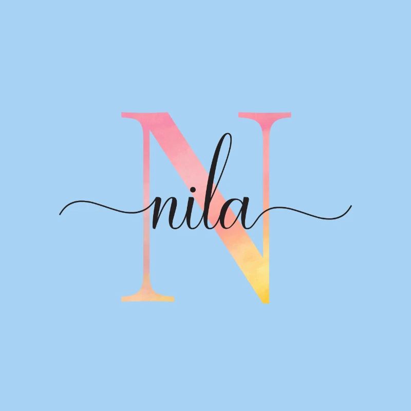 N | Monogramme | Nom | Nila |Aquarelle