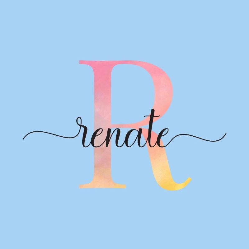 L | Monogramme | Nom | Renate |Aquarelle