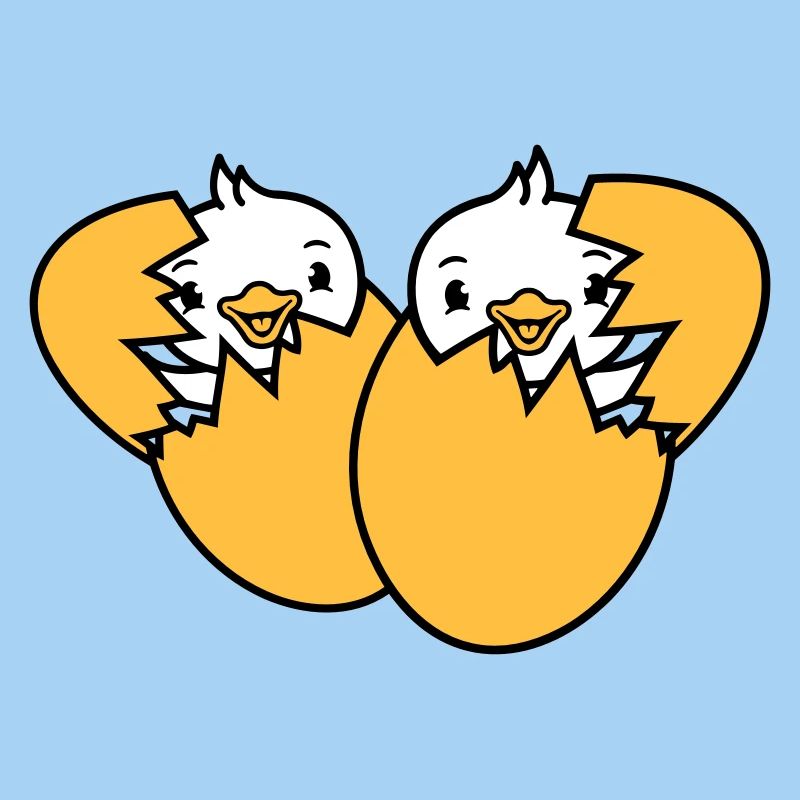 2 Birds Two Chicks Egg Hatch Born Eggshell