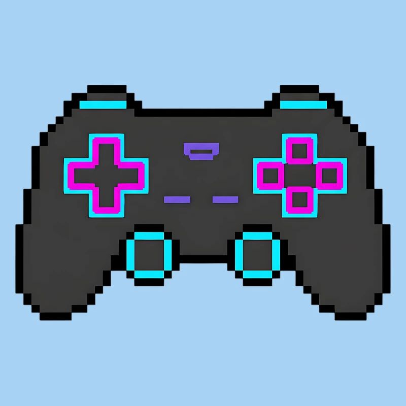 Pixel Game Controller Retro 8 Bit Shirt Sticker