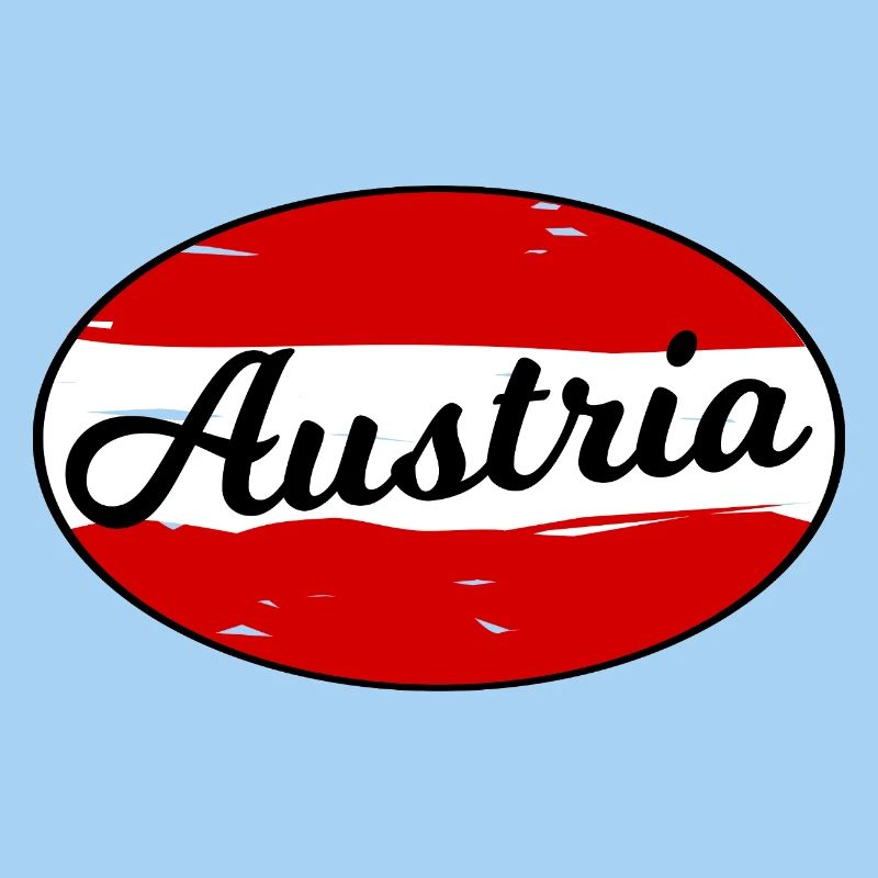 Austria Script Logo auf Rot