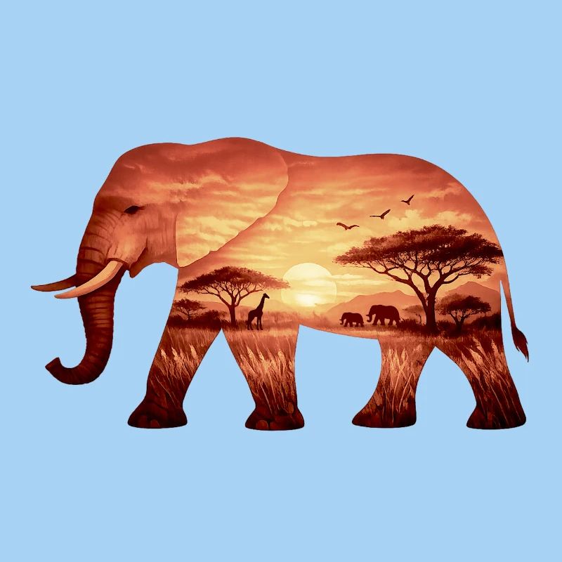 Éléphant sur la savane