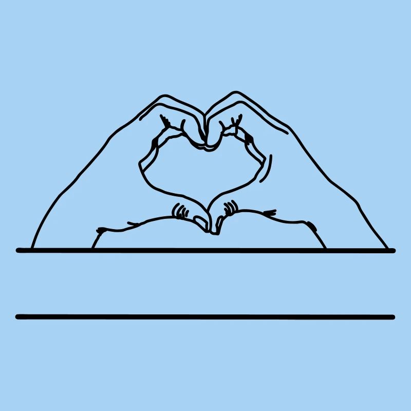 Hand gesture love text space