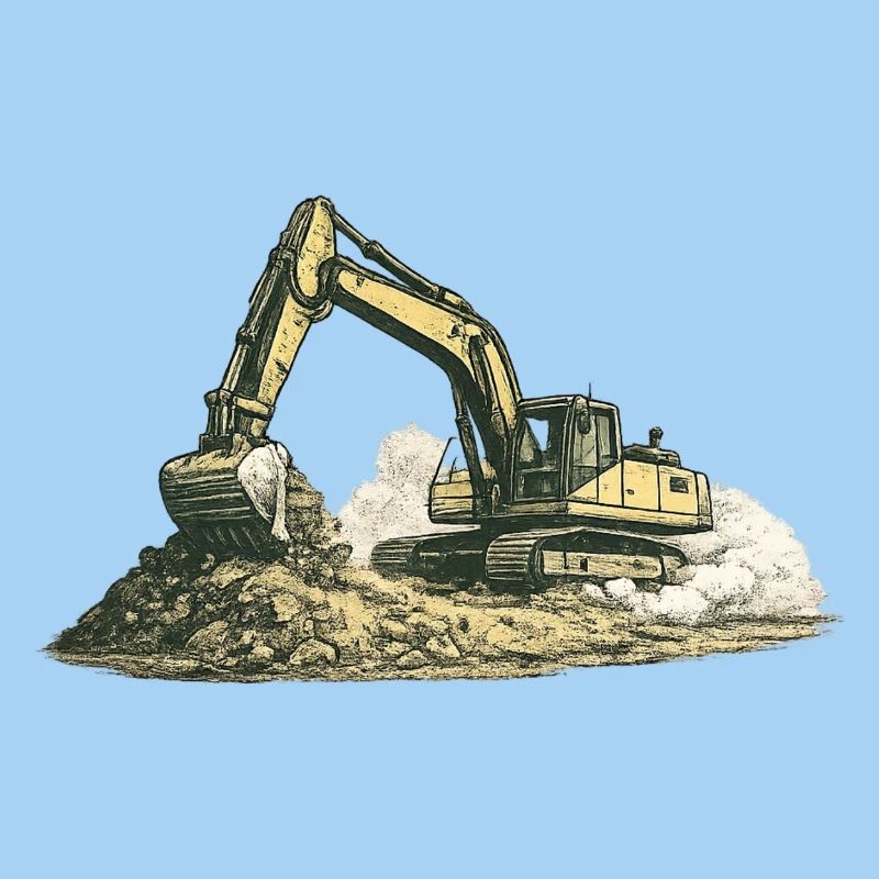 Vintage Bagger Baustelle Baumaschine