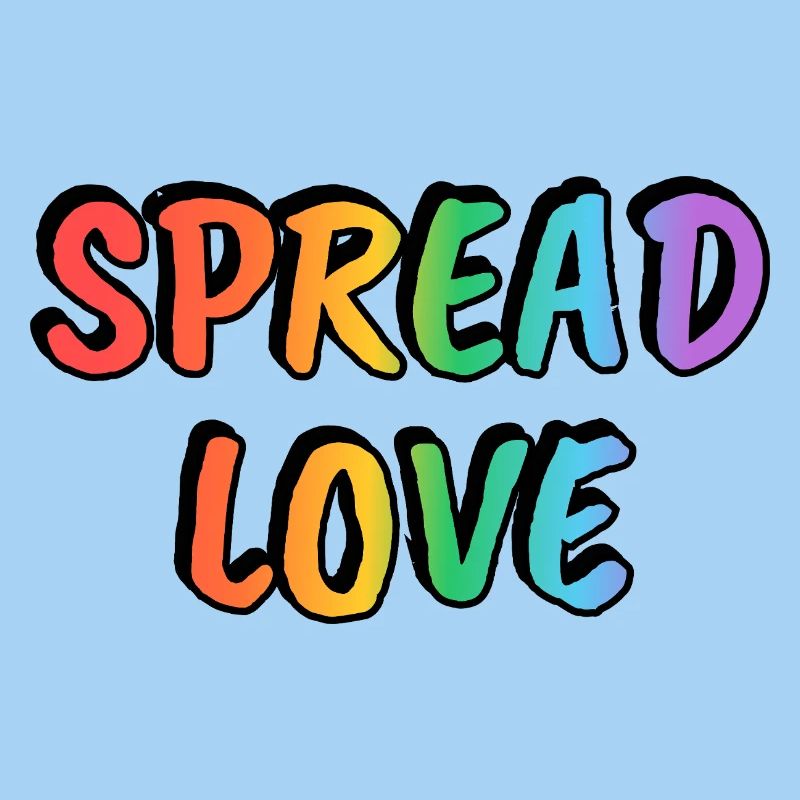 Spread Love Rainbow Text LGBT Pride