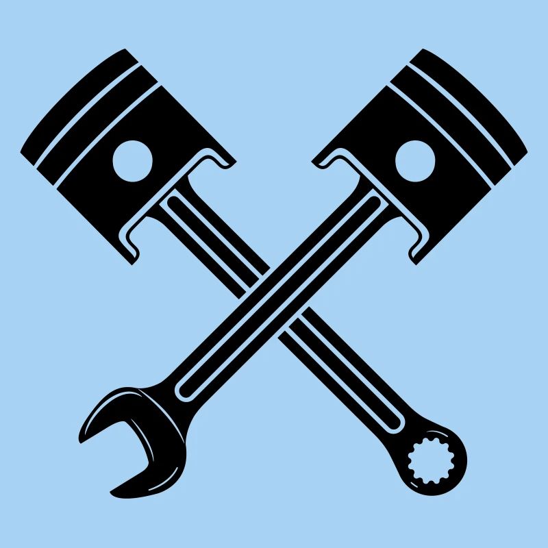 Engine piston key crossed