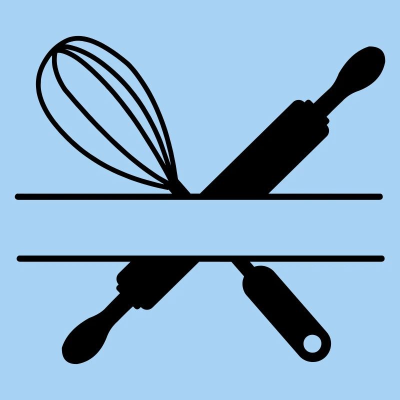 Banner text rolling pin and whisk