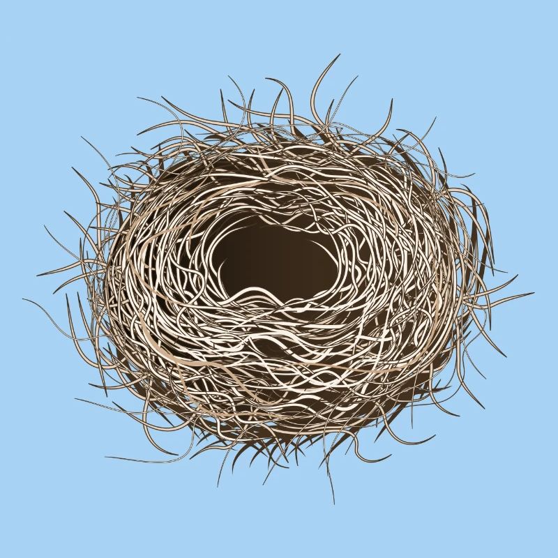 leeres Vogelnest oder Osternest zum Frühling