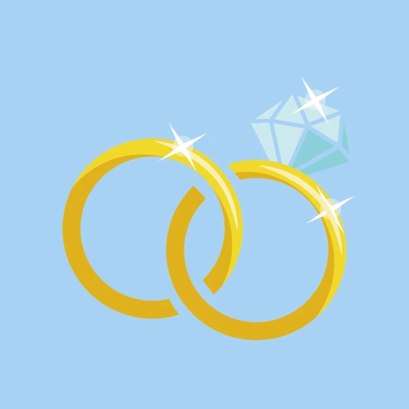 Goldene Eheringe mit Diamant