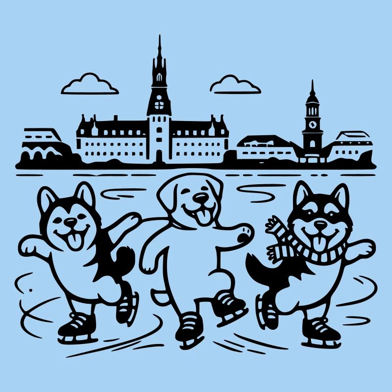 Schlittschuh Mimalistisch Line Art