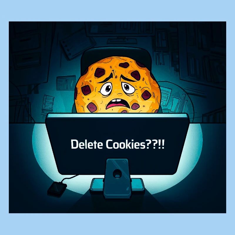 Shy Cookie at Computer